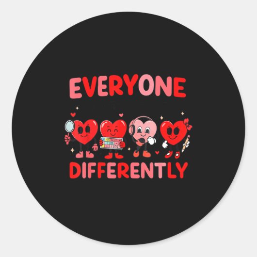 Speech Therapy Language Pathologist Valentines Day ラウンドシール (正面)