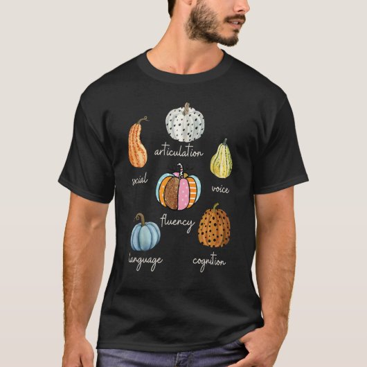 Speech Therapy Pumpkin SLP Neurodiversity Fall Tea Tシャツ (正面)