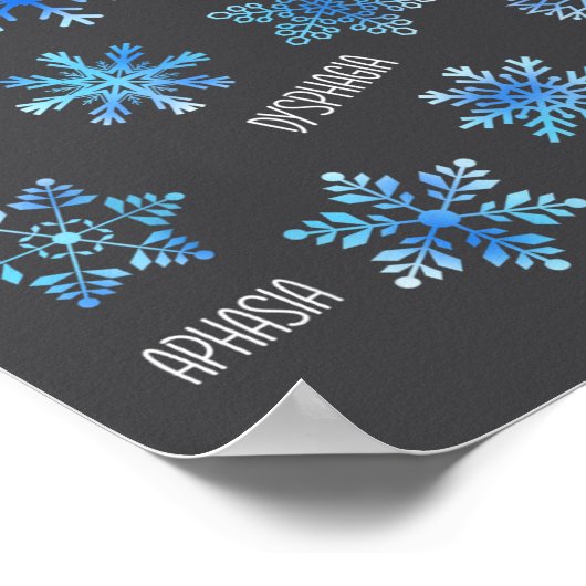 Speech Therapy Snowflake Winter Vocabulary Theme F ポスター (角)