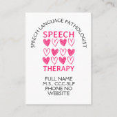 Speech Therapy Speech Language Therapist 名刺 (正面)