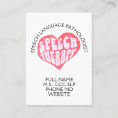 Speech Therapy Speech Language Therapist 名刺 (正面)
