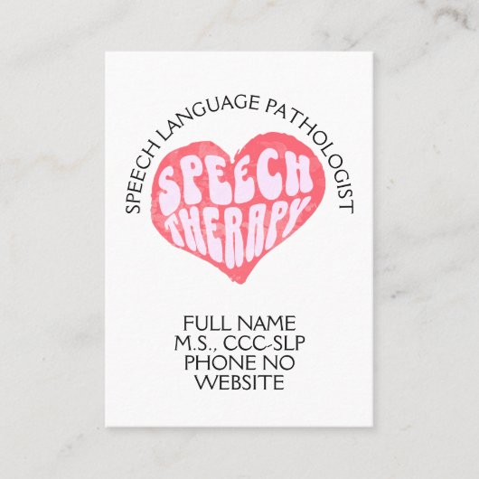 Speech Therapy Speech Language Therapist 名刺 (正面)