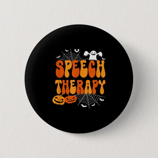 Speech Therapy Speech Therast Speech Pathology Hal 缶バッジ (正面)