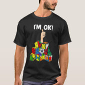 Speed Cubing I'm Ok Math CubeパズルSolve Christm Tシャツ (正面)