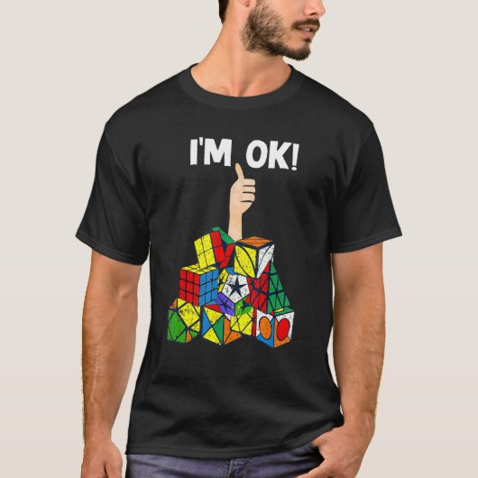 Speed Cubing I'm Ok Math CubeパズルSolve Christm Tシャツ (正面)