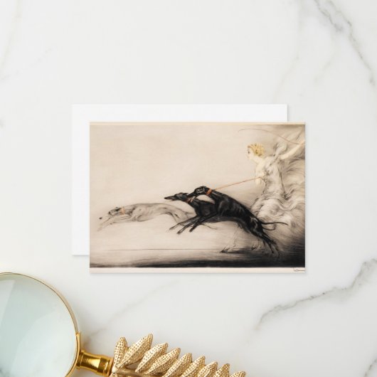 Speed II, Vitesse, 1933 by Louis Icart サンキューカード (正面/裏面インサイチュ)