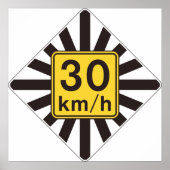 Speed Limit 30 Road Sign ポスター (正面)