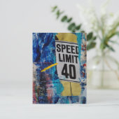 Speed Limit mixed media collage ポストカード (スタンド正面)