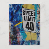 Speed Limit mixed media collage ポストカード (正面)