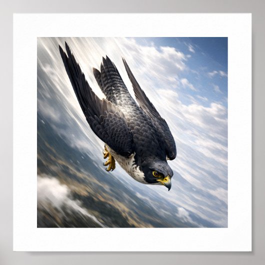 Speed of the Sky – Peregrine Falcon in Descent ポスター (正面)