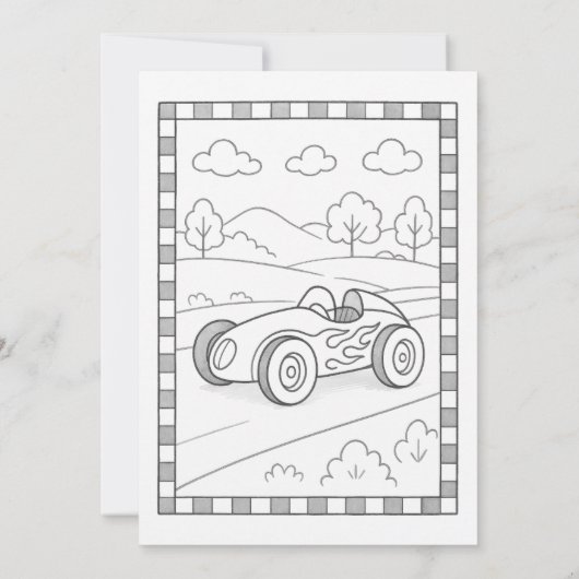 Speed Race Car Kids Birthday 招待状 (裏面)