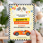 Speed Race Car Kids Birthday 招待状