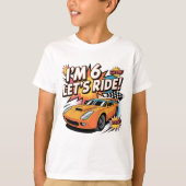 Speed Racer 6th Birthday Gift for Kids Who Lovecar Tシャツ (正面)