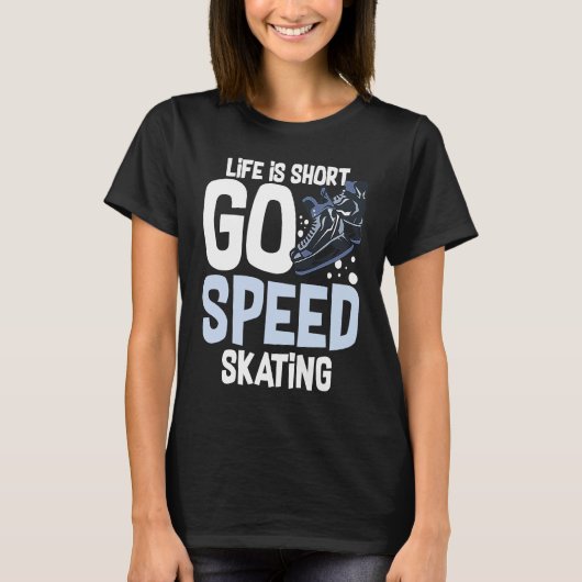 Speed Skating Skates Short Track Skater Workout Tr Tシャツ (正面)