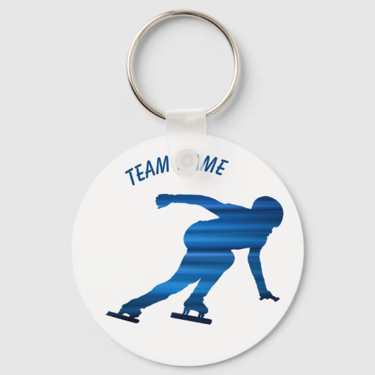 Speed skating team keychain blue キーホルダー (正面)
