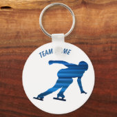 Speed skating team keychain blue キーホルダー (正面)