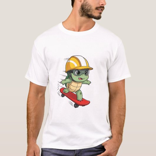 Speeding Skater Turtle Character Tシャツ (正面)