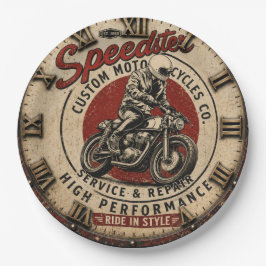 Speedster Motorcycle Vintage Café Racer Garage ペーパープレート