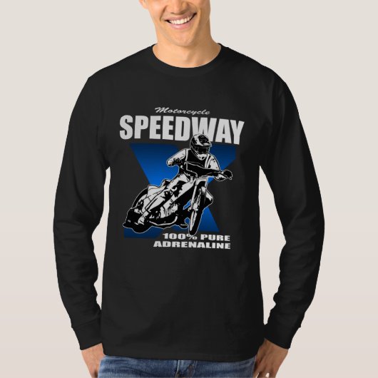 Speedway railway sport motorcycle racing driver tシャツ (正面)