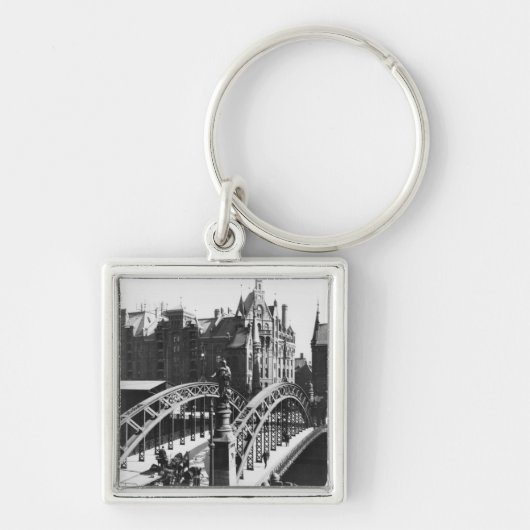 Speicherstadtハンブルク、c.1910の橋 キーホルダー (正面)