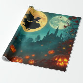 Spellbinding Wicked Halloween Moon Wrap 🌕 ラッピングペーパー (アンロールド)
