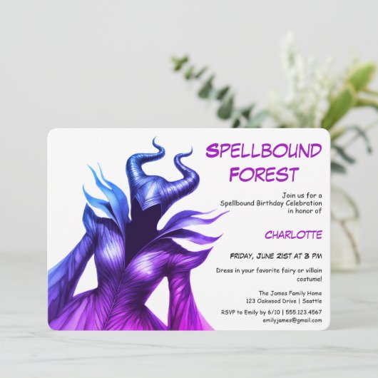 Spellbound Forest – Dark Fairy Birthday Party  招待状 (スタンド正面)