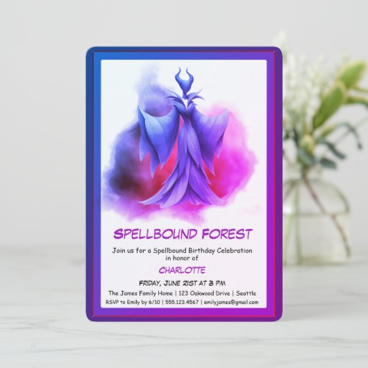 Spellbound Forest – Dark Fairy Birthday Party  招待状 (スタンド正面)