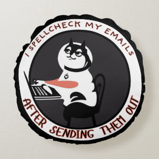 Spellcheck失敗 – Catおもしろい電子メールの種類 ラウンドクッション