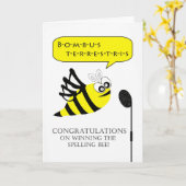 Spelling Beeの受賞おめでとうございます カード (黄色い花)