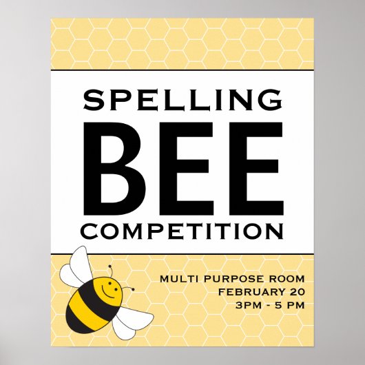 Spelling Bee Competition Announcement Poster 16x20 ポスター (正面)