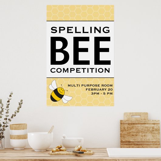 Spelling Bee Competition Announcement Poster 24x36 ポスター (キッチン)