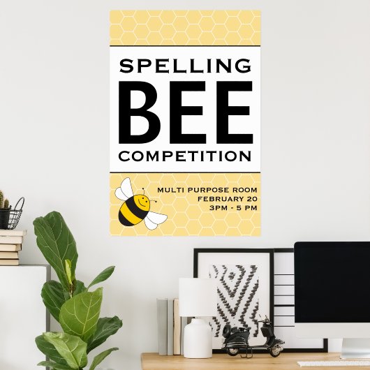 Spelling Bee Competition Announcement Poster 24x36 ポスター (ホームオフィス)