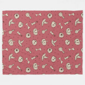 Spells & Skeletons Halloween Fleece Blanket フリースブランケット (正面(横))