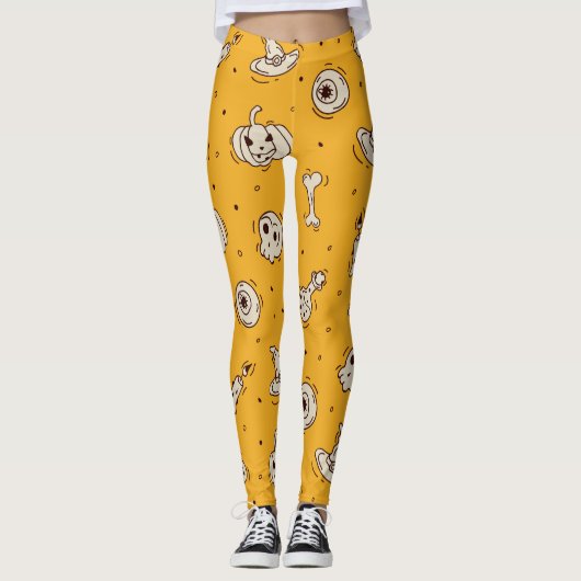 Spells & Skeletons Halloween Leggings レギンス (正面)