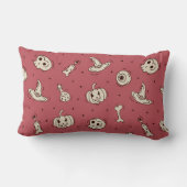 Spells & Skeletons Halloween Throw Pillow ランバークッション (裏面)