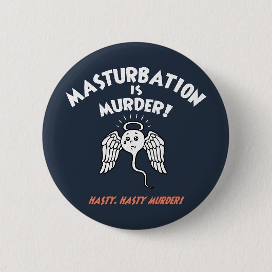 Spermicide! 現行犯で! 缶バッジ (正面)