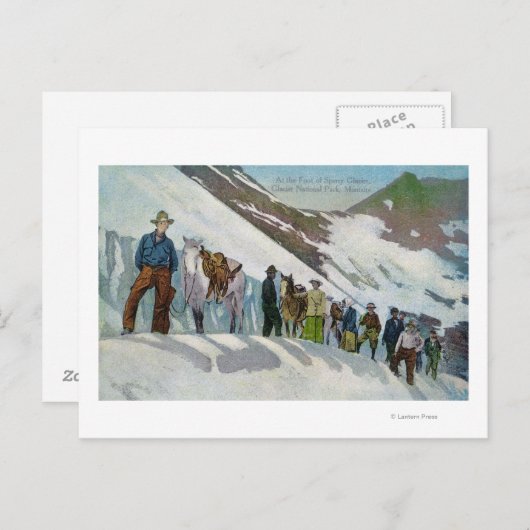 Sperry Glacier足の登山者 ポストカード (正面/裏面)