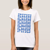 SPETSES ブルー テキスト パターン Tシャツ (正面)