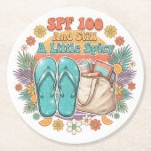 SPF100でもちょっとスパイシー ラウンドペーパーコースター (正面)