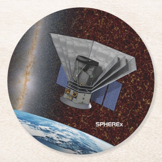 SPHEREx銀河系ハンター宇宙船 ラウンドペーパーコースター (正面)