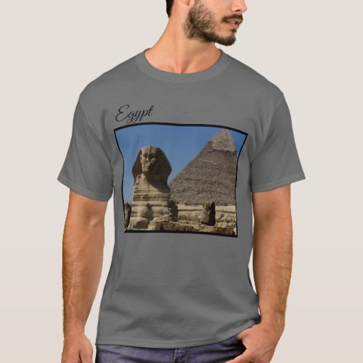 Sphinx素晴らし像Giza Cairoエジプト旅行写真 Tシャツ (正面)