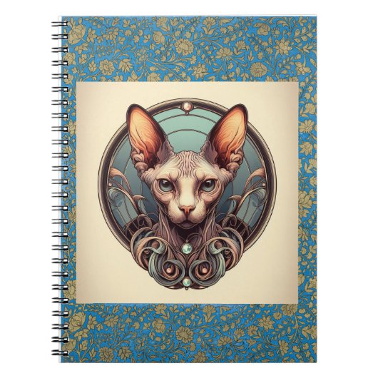 Sphinx:威厳のある猫の守護者プランナー ノートブック (正面)