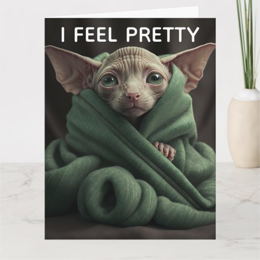 SPHINX CAT FUNNY BIRTHDAY GREETING CARD カード (正面)