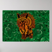 Sphinx Cat Tattoo concept art with a Mandala Back. ポスター (正面)