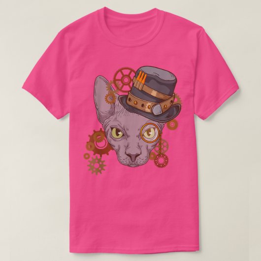 Sphyn Cat Steampunk愛猫オーナーSphy ビクトリアン Tシャツ (デザイン正面)