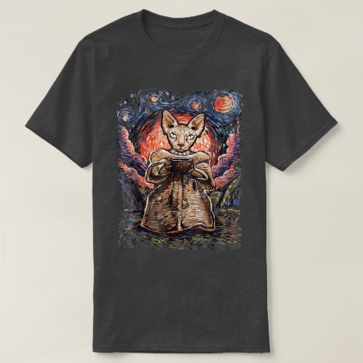 Sphyn Cats Starry Night Tシャツギフト Tシャツ (デザイン正面)