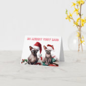 Sphynxおもしろいクリスマスカード カード (黄色い花)