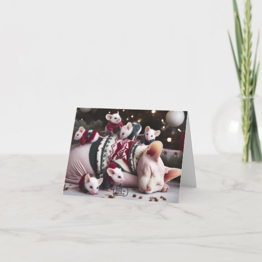 Sphynxおもしろいクリスマスカード カード (正面)