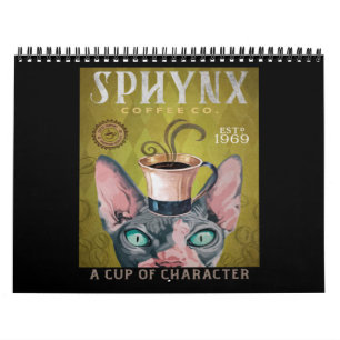 Sphynxおもしろい Cat Coffee Co. Aキャラクター カレンダー