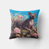 Sphynxかわいらし Cat & Flowers クッション (裏面)